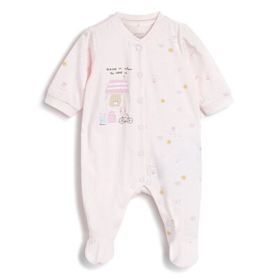 Girls Printed Front Opening Babysuit